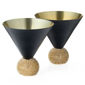 Diamond Studded Martini Glasses - Set of 2