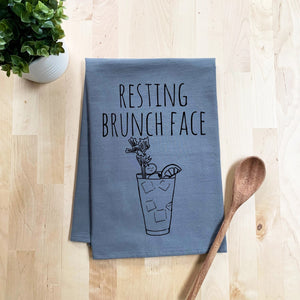 Resting Brunch Face Gray Dish Towel