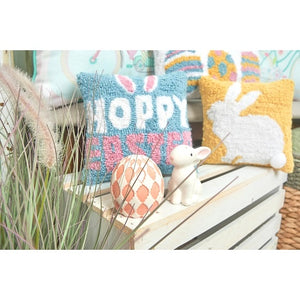 Easter Bunny Yellow Throw Pillow
