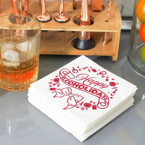 Happy Alcoholidays Cocktail Napkin