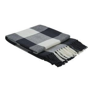 Wicklow Check Throw - Black & Cream