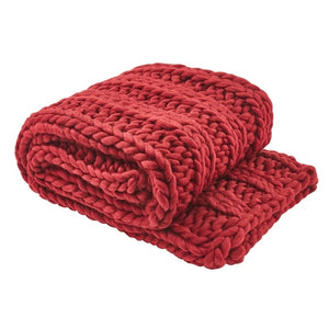 Chunky Knit Throw - Garnet