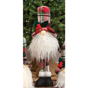 Standing Plaid Santa Gnome with LED Light