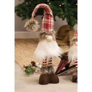 Standing Plaid Santa Gnome