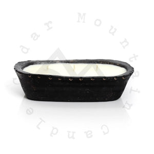 3 Wick Black Clay Dough Bowl Candle - Fraser & Fir Needle