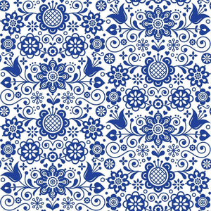Blue Glass Ornate Rice Decoupage Paper