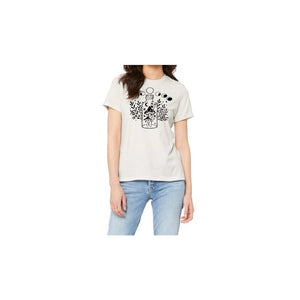 Mushroom Magic Botanical Witchy Moon Phase Aesthetic T Shirt - White