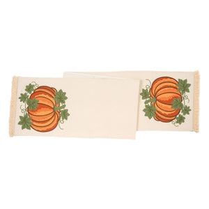 Fall Harvest Crewelwork Pumpkin Table Runner