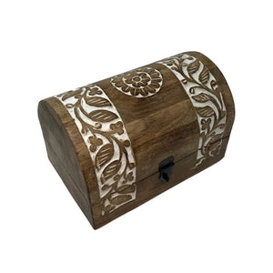 Hand-Carved Wooden Chest
