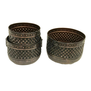 Diamond Stud Planters- Antique Copper