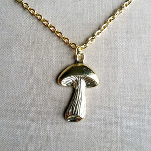 Magical Mushroom Necklace 14k Gold
