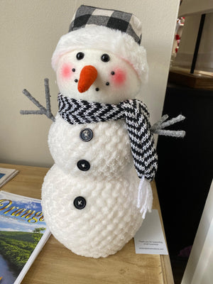 Plush Snowman With Black/White Hat