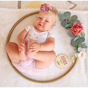 Rustic Wood Baby Milestone Discs - Rainbow