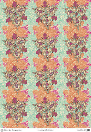 Native Rose Rice Decoupage Paper