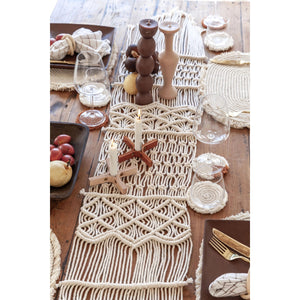 Scallop Macrame Table Runner