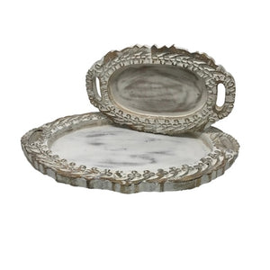 Hand Carved Wood Vanity Trays